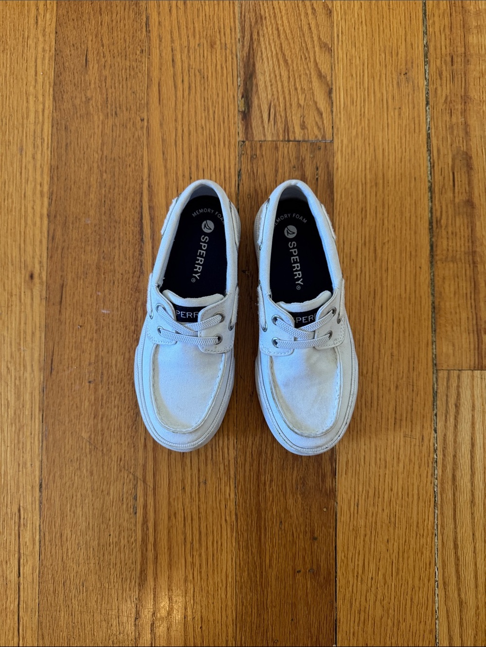 Sperry Kids White Canvas Lace-Up Boat Sneakers